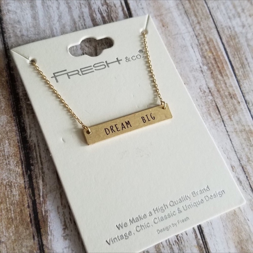 🌟3/$30🌟Dream Big gold tone stamped necklace - Picture 4 of 6